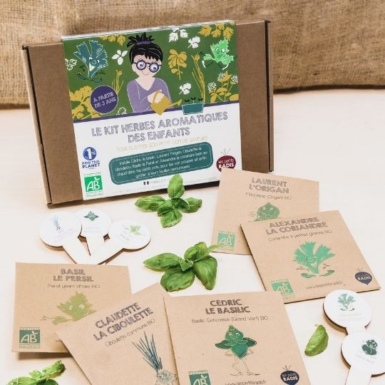 kit pour semer des herbes aromatiques avec les enfants